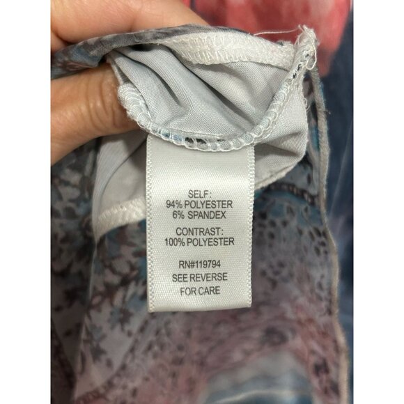 OneWorld Asymmetrical Tie Dye Sleeveless Dress With Rhinestones SZ XLarge - Picture 7 of 11